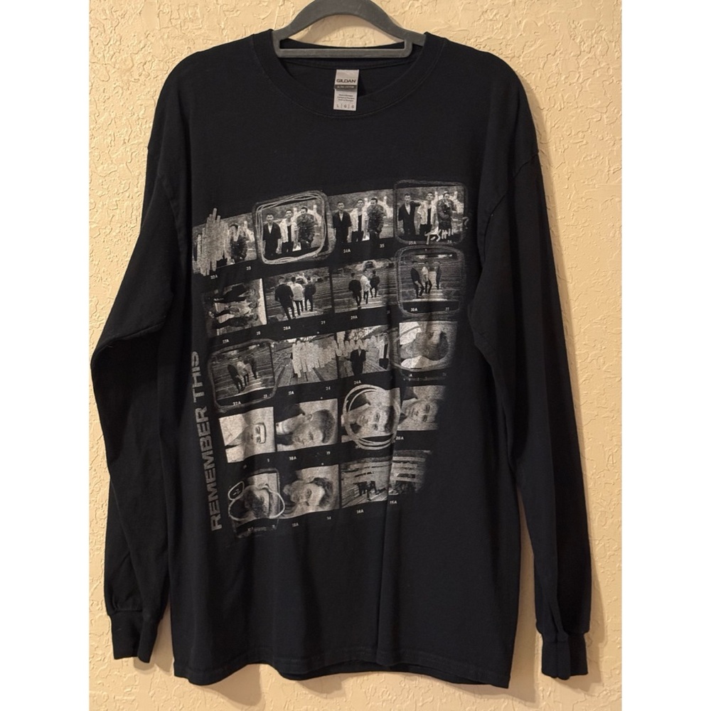Jonas Brothers Band Tour Black Graphic Long Sleeve Shirt Size L